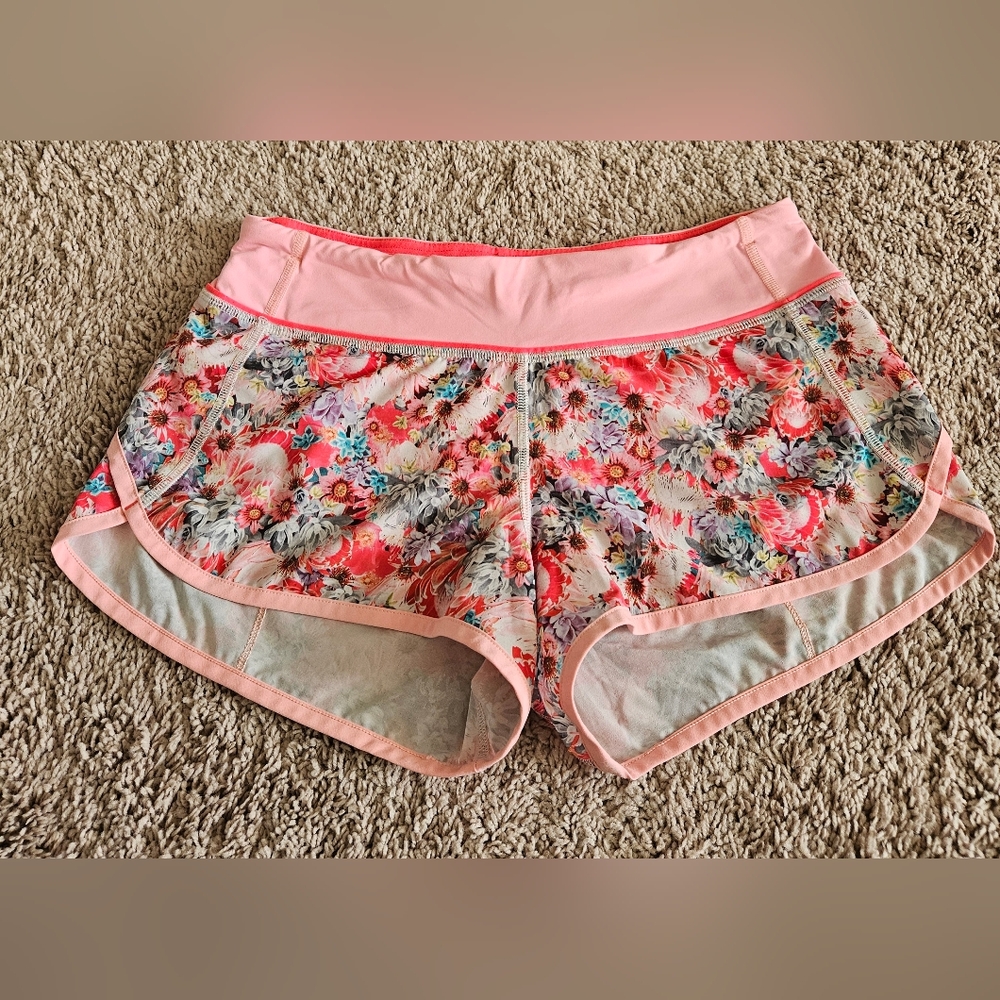 Lululemon Pink Floral Women's Shorts Size 4